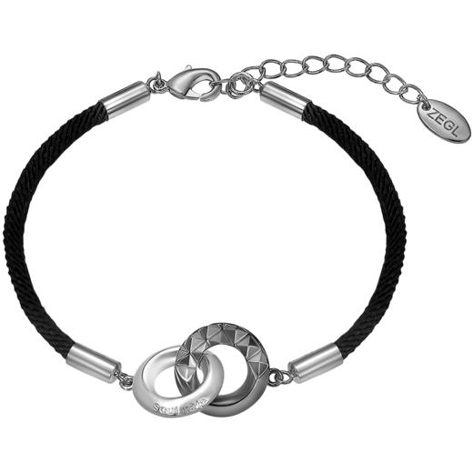 ZEGL设计师925纯银莫比乌斯情侣手链一对环环相扣手绳情人节礼物 商品图8