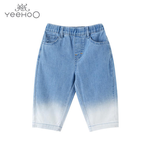 英氏-童衣类（春）F2英梭长裤灰牛仔蓝100CM 商品图0