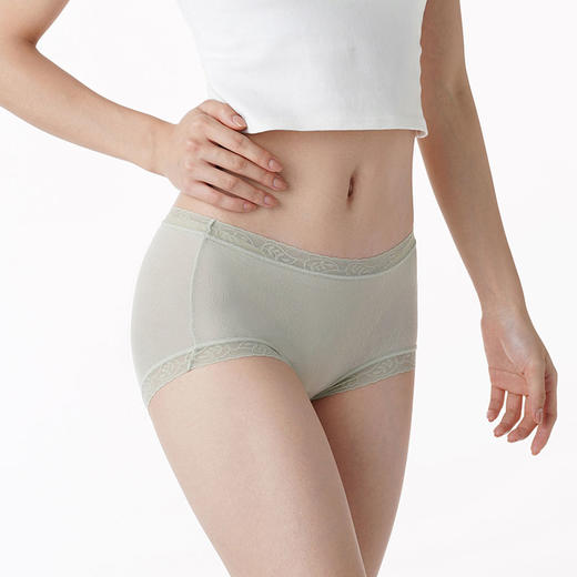 都市丽人时尚系列薄透丝滑锦泳提花三角低叉女士内裤LK241E 商品图1