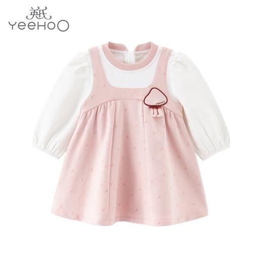 英氏-童衣类（春）F2英针长袖连衣裙英氏白100CM 商品图0