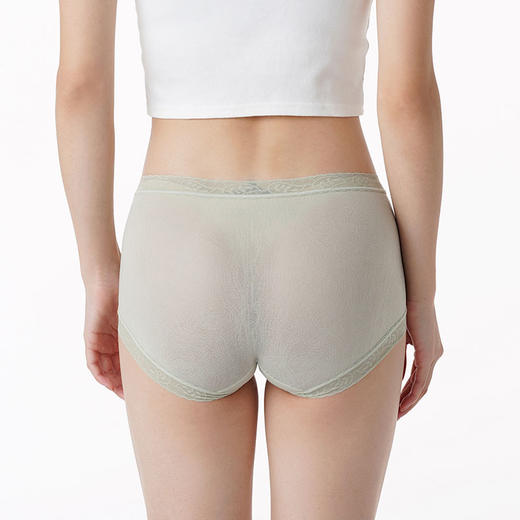 都市丽人时尚系列薄透丝滑锦泳提花三角低叉女士内裤LK241E 商品图2