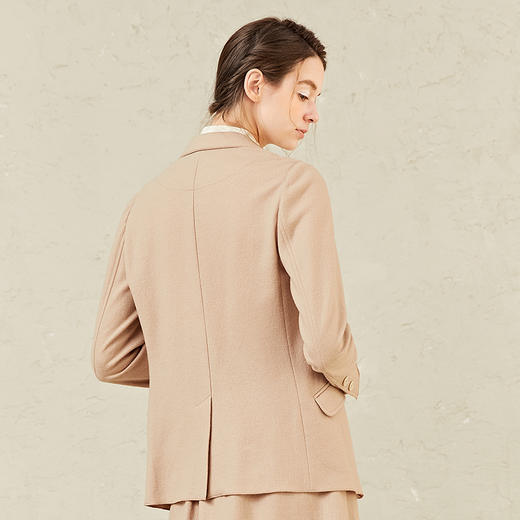 Famecoco范可儿卡其色气质西装女款时尚羊毛呢子西服F221AW014 商品图3