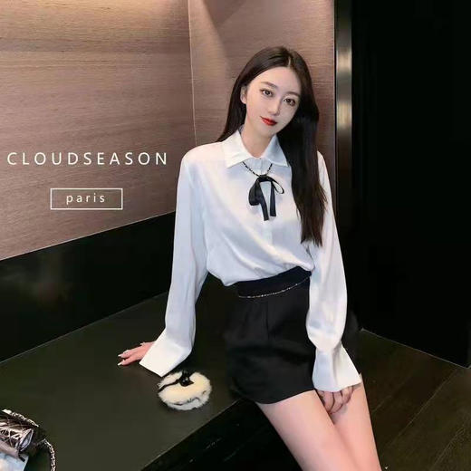 【已下架】特价秒杀 极简风格链条衬衫 白色.潮快闪[福利品] 商品图1