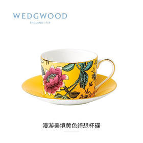 【6F】WEDGWOOD威基伍德漫游美境黄色绮想茶杯碟2件组礼盒套装 40031706