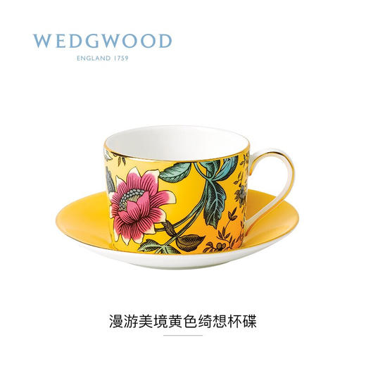 【6F】WEDGWOOD威基伍德漫游美境黄色绮想茶杯碟2件组礼盒套装 40031706 商品图0