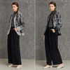Famecoco范可儿黑白职业西装女复古棉麻假两件西服F221AW005 商品缩略图4