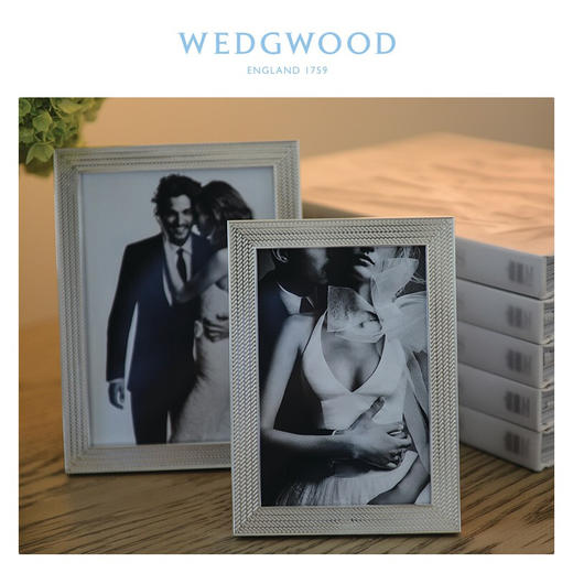 【6F】WEDGWOOD王薇薇Vera Wang真爱相随珍珠母贝5*7寸银色相框欧式婚礼相框 商品图2