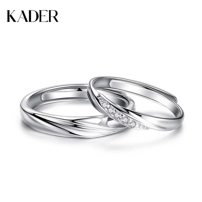 KADER共渡爱河情侣戒指女925银纯银戒指刻字网红礼物纪念