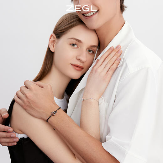 ZEGL设计师925纯银莫比乌斯情侣手链一对环环相扣手绳情人节礼物 商品图4