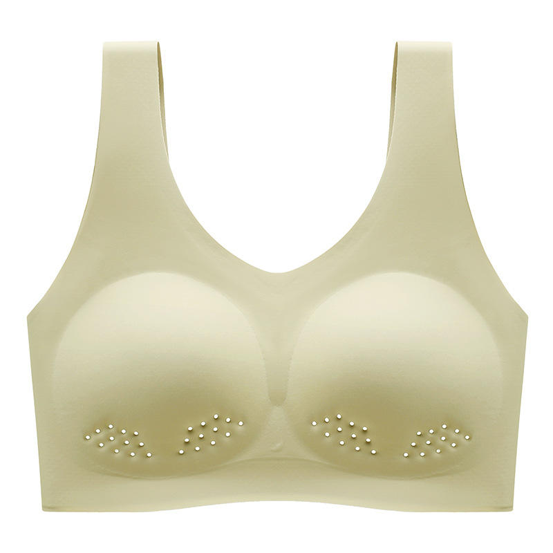 0呼吸内衣女一体式无痕乳胶空气内衣双面固定杯背心运动文胸【唐丝蝶