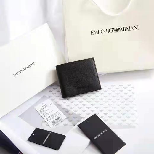 【品牌授权】【情人节礼物】Emporio Armani阿玛尼 男士小鹰logo短款钱包 黑色Y4R166 YEW1E 81072 TU 商品图0