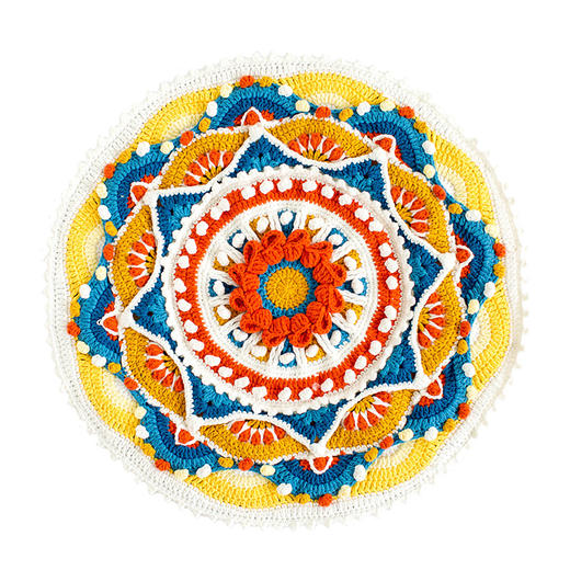 苏苏姐家敦煌卷莲华盖抱枕套毛线团制作手工编织diy钩针材料包譱 商品图4