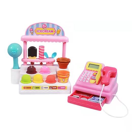 Mimiworld 女孩冰淇淋玩具冰激凌雪糕机过家家超市收银机收银台 3岁+ 商品图0