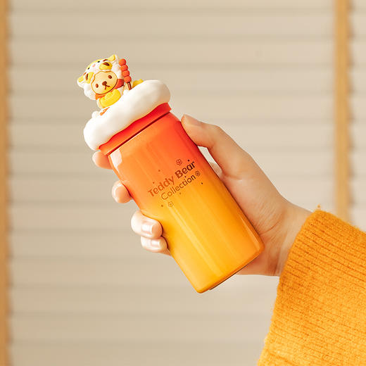 泰迪珍藏小熊招财虎年保温杯可爱便携老虎口袋杯子迷你女生高颜值 商品图2