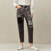 famecoco范可儿街头破洞牛仔裤早春新款收腹直筒裤女款F221GA007 商品缩略图3