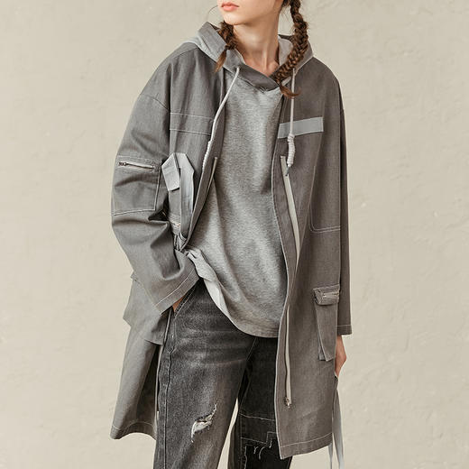 Famecoco范可儿风衣卫衣套装年纯棉两休闲件套F221AA007 商品图3