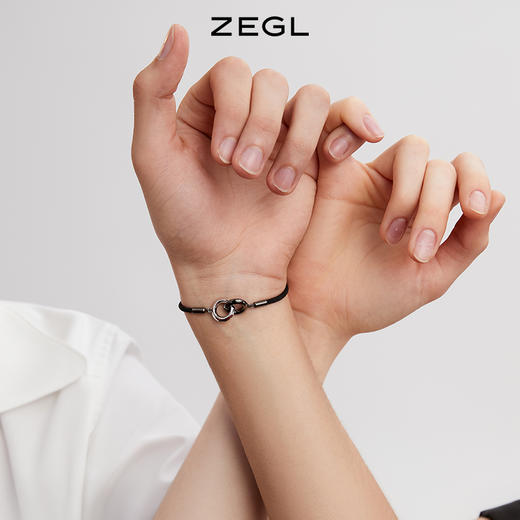 ZEGL设计师925纯银莫比乌斯情侣手链一对环环相扣手绳情人节礼物 商品图5