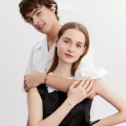 ZEGL设计师925纯银莫比乌斯情侣手链一对环环相扣手绳情人节礼物 商品图7