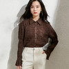 剩S/M/L/XL 芳外微弹轻薄印花2026春季新款长袖喇叭袖女式衬衫 商品缩略图1