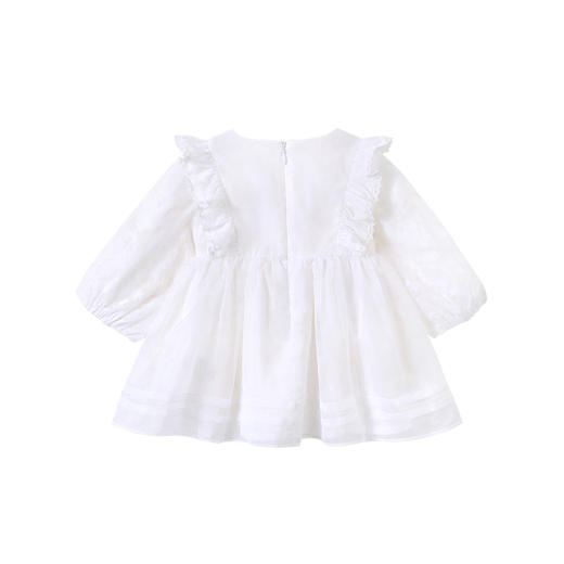 英氏-童衣类（春）F2英梭长袖连衣裙英氏白100CM 商品图1