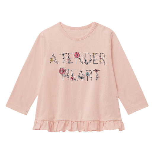 千趣会春夏中小童装打底衫可爱印花花边纯棉女童宝宝长袖T恤 商品图4