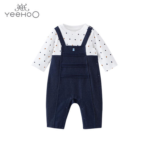 英氏-童衣类（春）F2英针长蛤,  深牛仔蓝, 73CM 商品图0