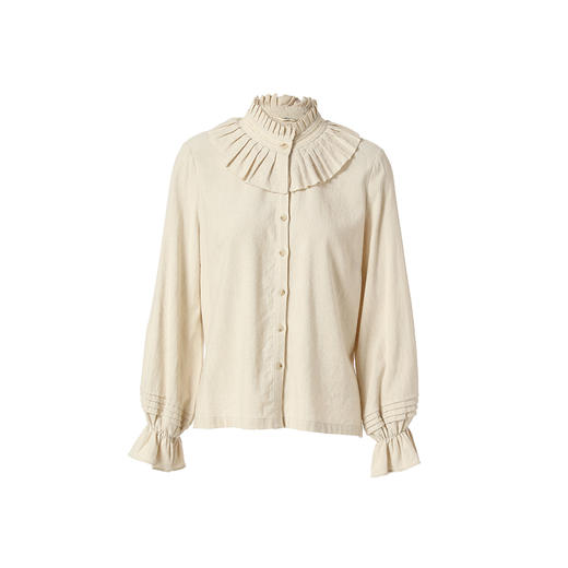 famecoco范可儿洋气花边领衬衫甜美法式时尚衬衣女F221BH007 商品图5