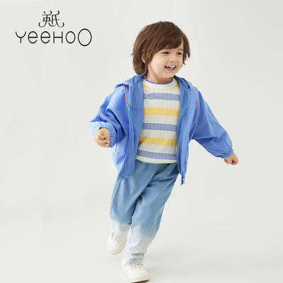 英氏-童衣类（春）F2英梭短帽外套森蓝80CM 商品图2