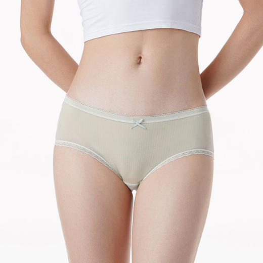 都市丽人时尚系列薄透丝滑锦泳提花三角低叉女士内裤LK253A 商品图0