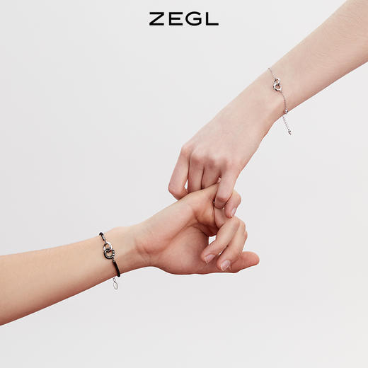 ZEGL设计师925纯银莫比乌斯情侣手链一对环环相扣手绳情人节礼物 商品图6