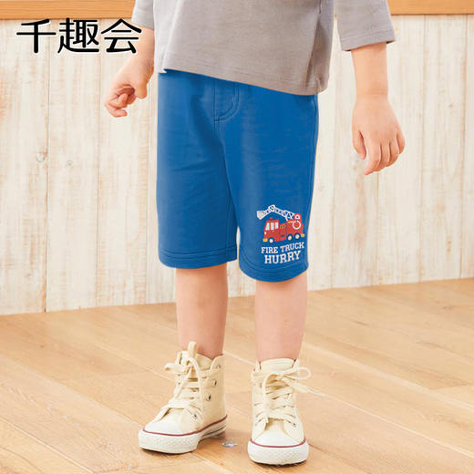 千趣会童装夏季中小童五分裤工程车全棉时尚透气男童短裤中裤 商品图2