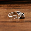 复古可爱本命年小老虎女戒指开口可调节生肖银指环 JYL065203 商品缩略图2