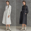 Famecoco范可儿宽松亚麻连衣裙女蕾丝拼接长裙F221FA002 商品缩略图4