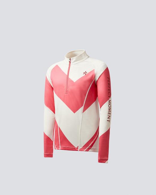 Perfect Moment - Super Thermal Half Zip - Snow White/Peach Pink 童装 保暖內衣 白色/粉色 商品图0