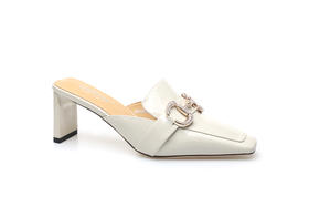 豪麟名鞋奥莱迪嘉女装牛移膜革百变半凉鞋DJYYA21WB011白色  原价1660元