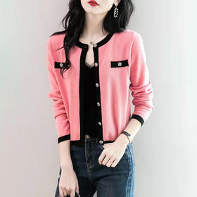 （两件装）2022春季新款上衣小香风毛衣薄款外搭时尚宽松圆领针织开衫 YX3357