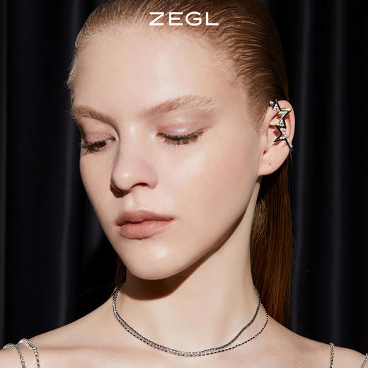 ZEGL设计师闪电耳环女ins冷淡风耳挂无耳洞简约新款潮耳饰 商品图2