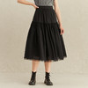 famecoco范可儿a字网纱裙少女春秋黑色半身裙F221HA005 商品缩略图0