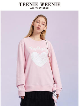 TeenieWeenie小熊圆领套头卫衣宽松韩版显瘦短款上衣女装春夏新款TTMA221202T