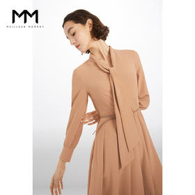 【商场同款】麦檬春长飘带泡泡袖连衣裙5C1190791