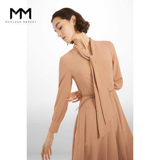 【商场同款】麦檬春长飘带泡泡袖连衣裙5C1190791 商品图0