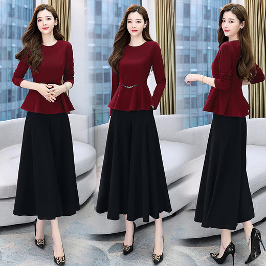 时尚气质，高阔太太阔腿裤两件套HR-GJC6221 商品图2