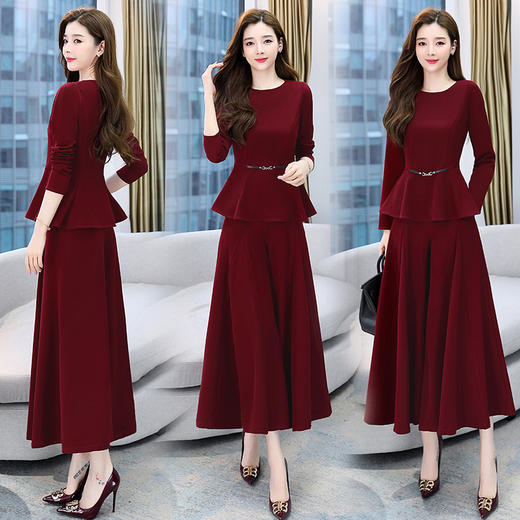 时尚气质，高阔太太阔腿裤两件套HR-GJC6221 商品图4