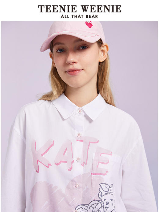 TeenieWeenie小熊长袖衬衫白色衬衣宽松韩版显瘦女装2022春夏新款TTYW221201T 商品图3