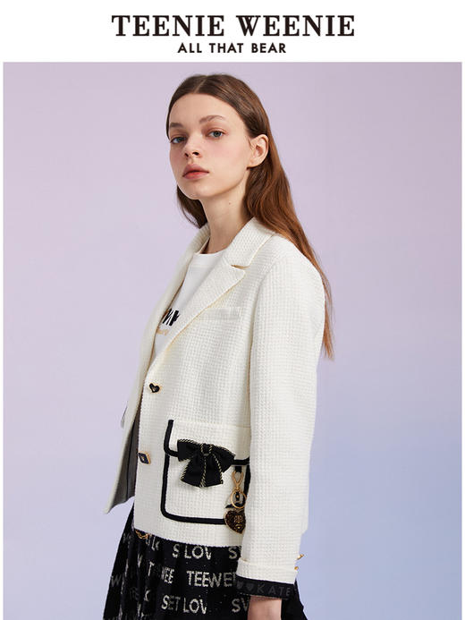 TeenieWeenie小熊西装外套气质短款上衣小个子设计女2022春夏新款TTJK221201T 商品图2