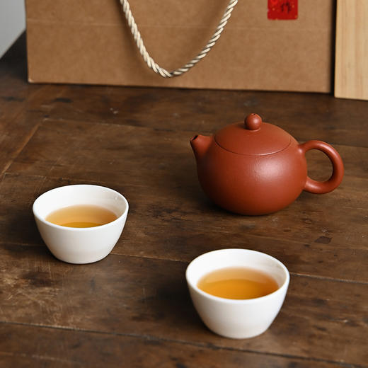 梵匠丨西施 宜兴紫砂壶 原矿朱泥大红袍 茶具套组 160ml 1壶2杯 配礼盒手提袋证书 商品图7
