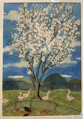 须臾｜『梨花树下』a3外框裱微喷画