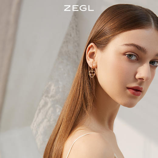ZEGL蝴蝶结爱心耳环女小众设计感LVOE耳钉耳扣2022年新款潮耳饰品 商品图2