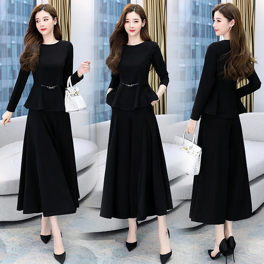 时尚气质，高阔太太阔腿裤两件套HR-GJC6221 商品图5