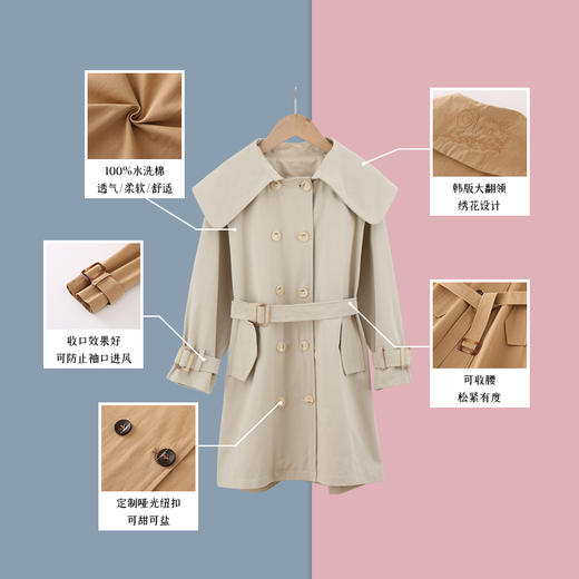 【特价清仓】龙之涵 亲子款全棉风衣 中大童上衣 婴幼儿A类标准 BC 商品图1